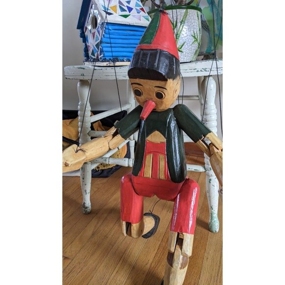 Wooden Pinnochio Look Alike Wooden Puppet - Picture 1 of 3